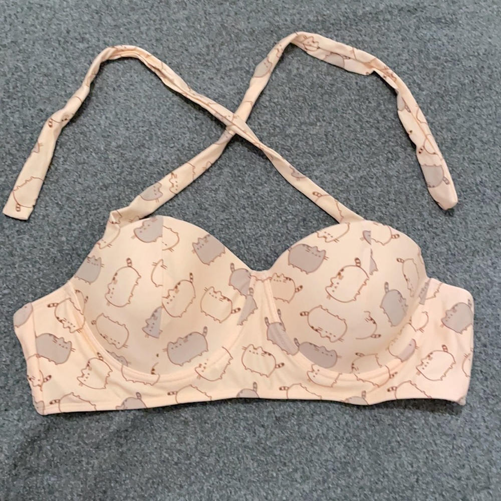Pusheen the cat pink bikini top